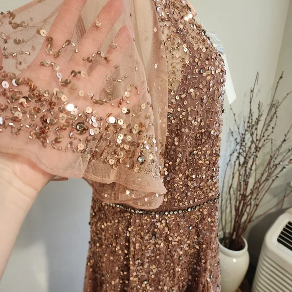 Beautiful *New W/tags* Mac Duggal Rose Sequin Dress - Picture 7 of 16